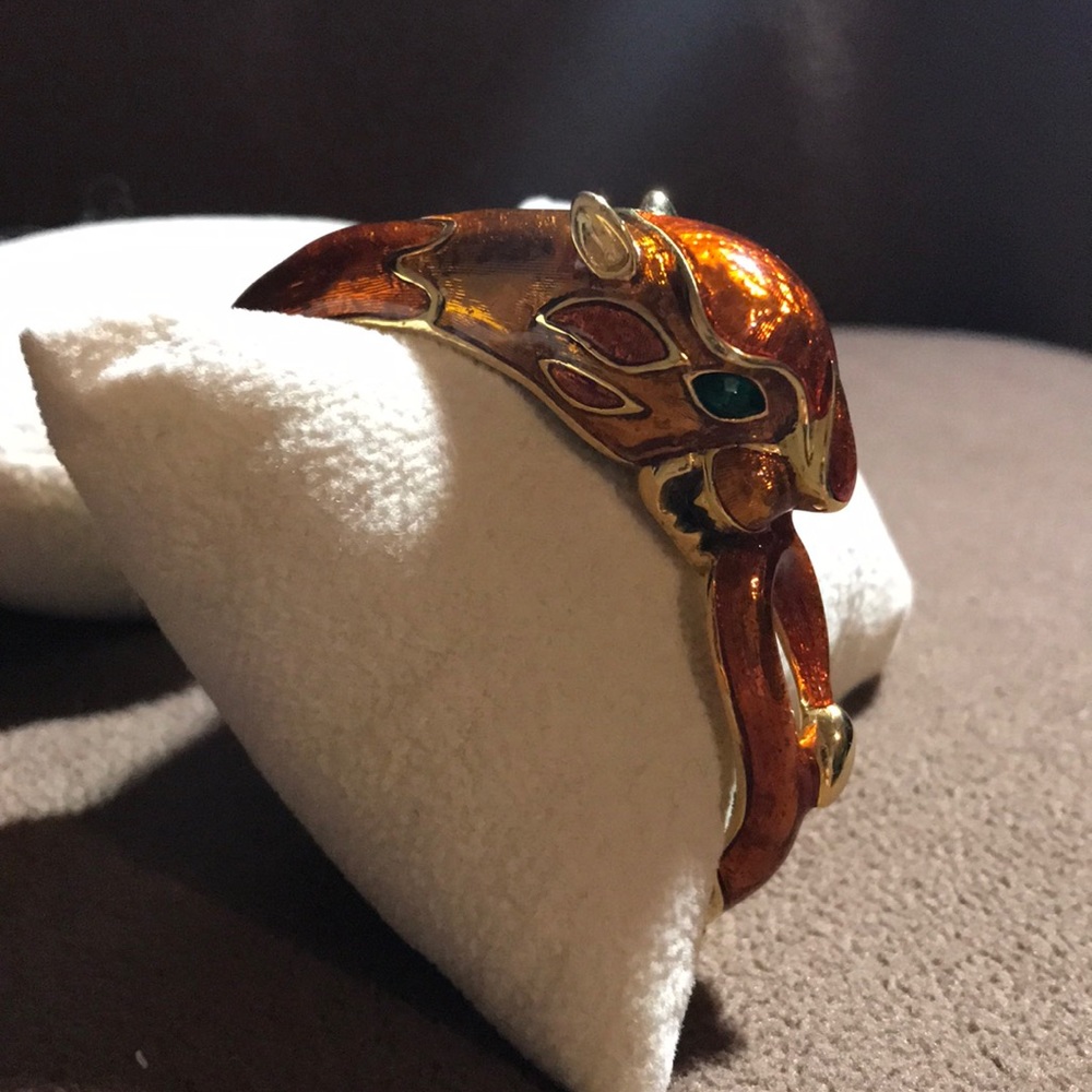 Burnt Orange Gold & Emerald Tigereye Bracelet